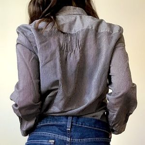 Talbots Black and White Pin Striped Light-weight Women’s Blouse